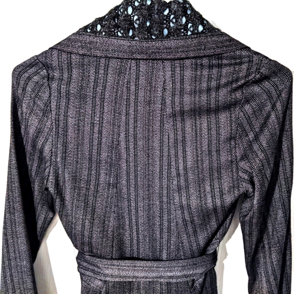 Dagg & Stacey Grey, Blue Belted Flattering Lined Pinstriped Blazer. XXS - Picture 3 of 16